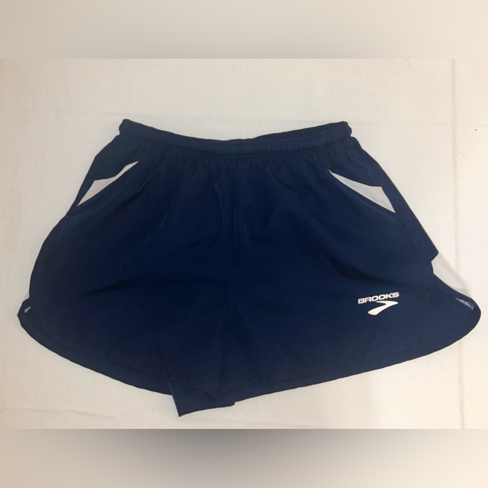 Brooks Navy Women's Athletic Running Shorts with White Accents